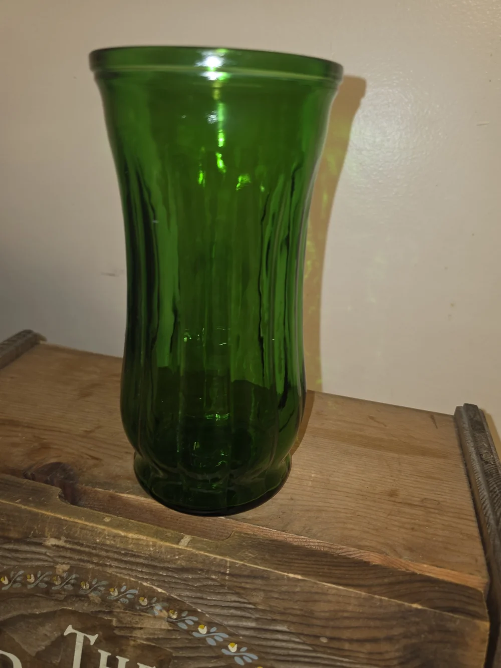 Green Glass Decorative Vase - Brand Unspecified